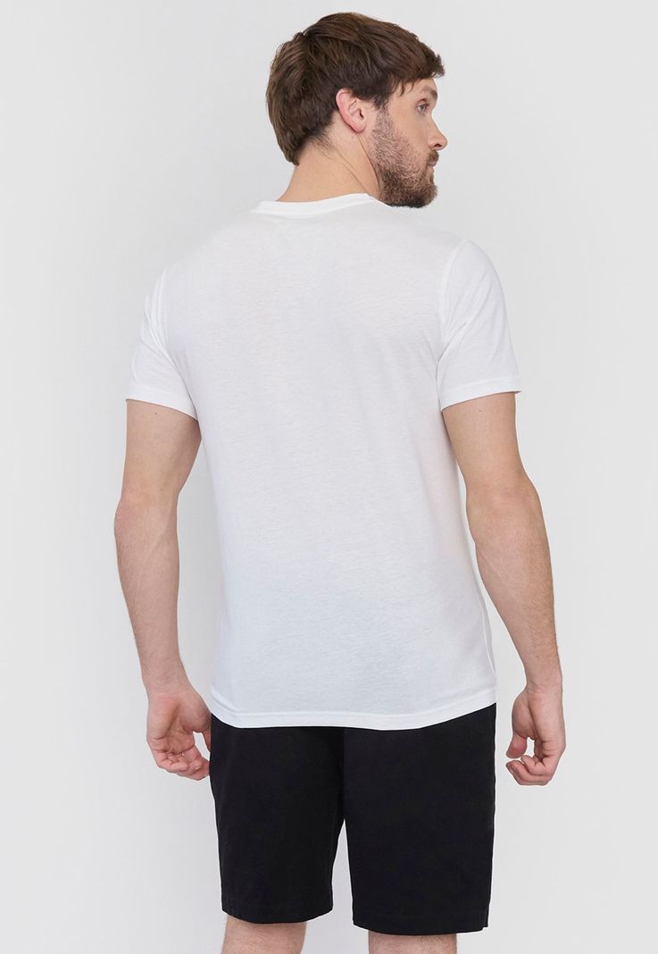 Polera Hombre Lisa Blanco V-Neck Corona-1
