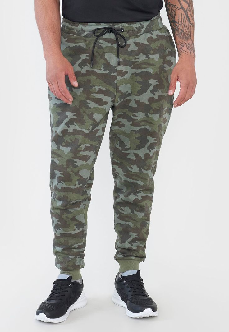 Buzo Hombre Deportivo Jogger Print Verde Corona-1