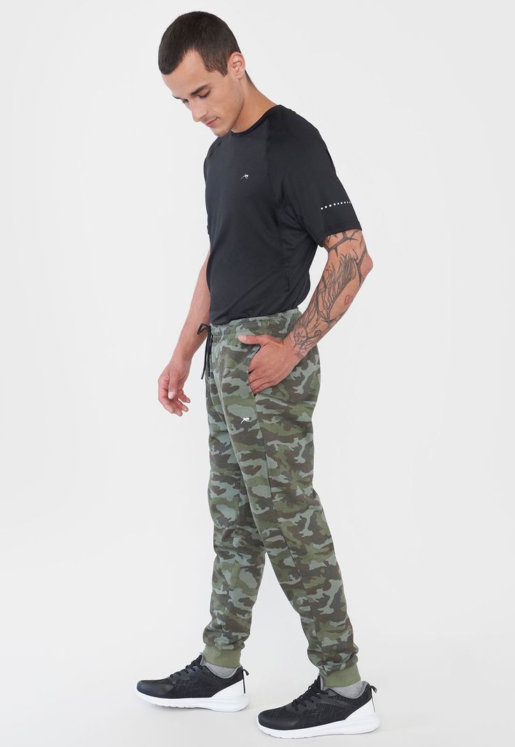 Buzo Hombre Deportivo Jogger Print Verde Corona-3