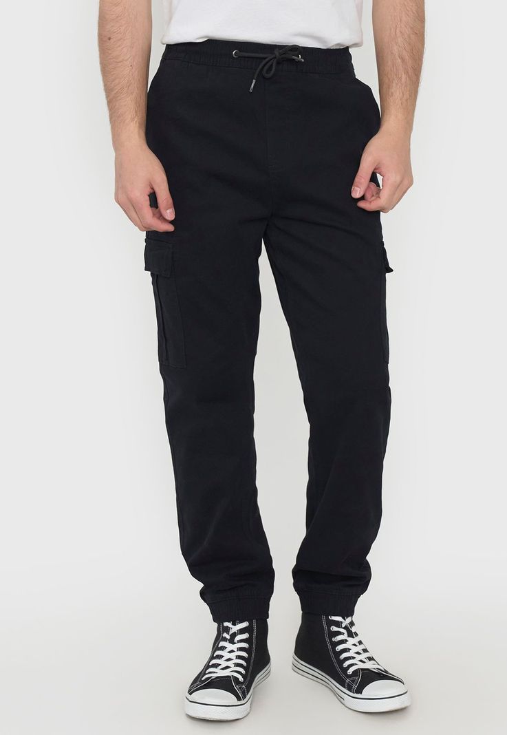 Jogger Hombre Cargo Negro Corona-1