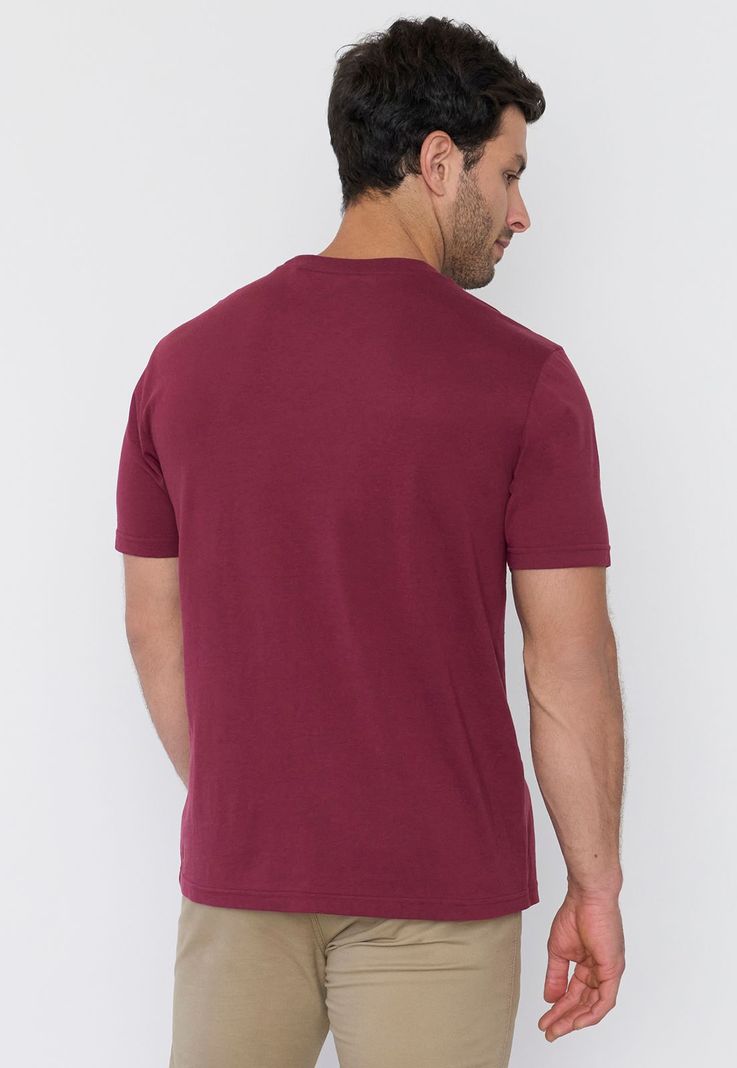 Polera Hombre Cneck Bolsillo Burdeo Corona-1