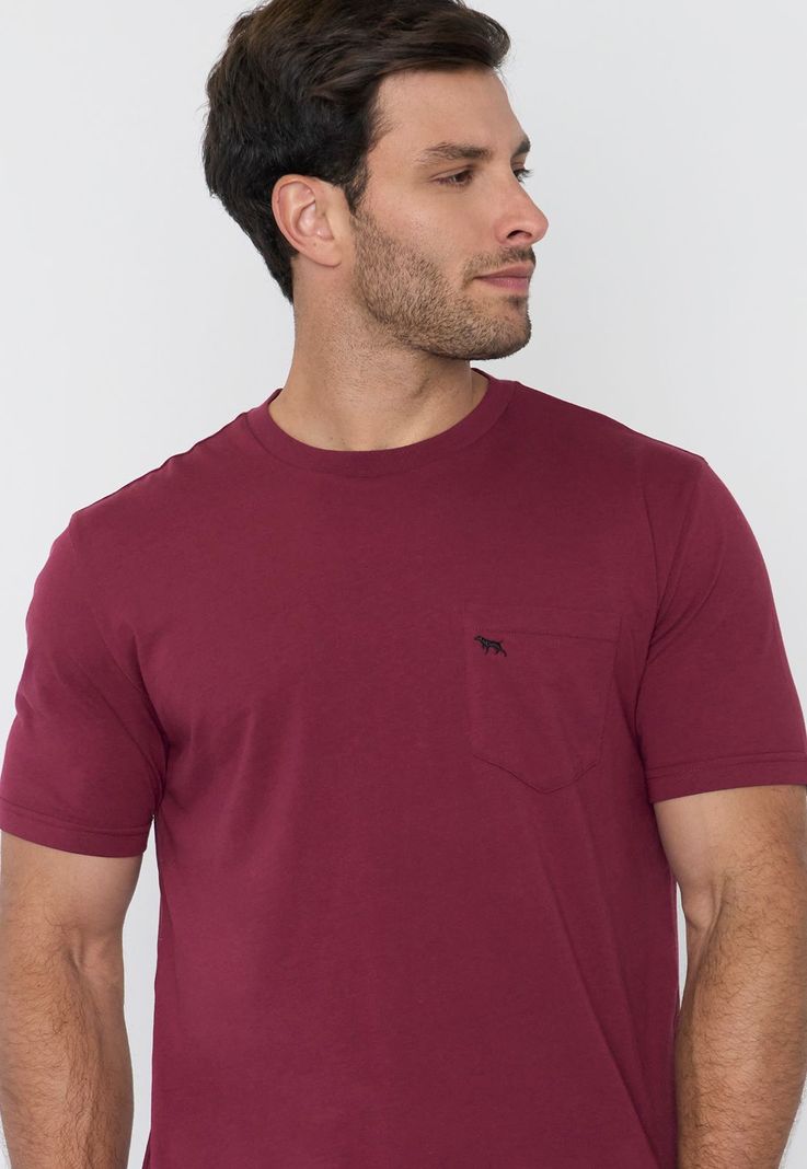 Polera Hombre Cneck Bolsillo Burdeo Corona-2