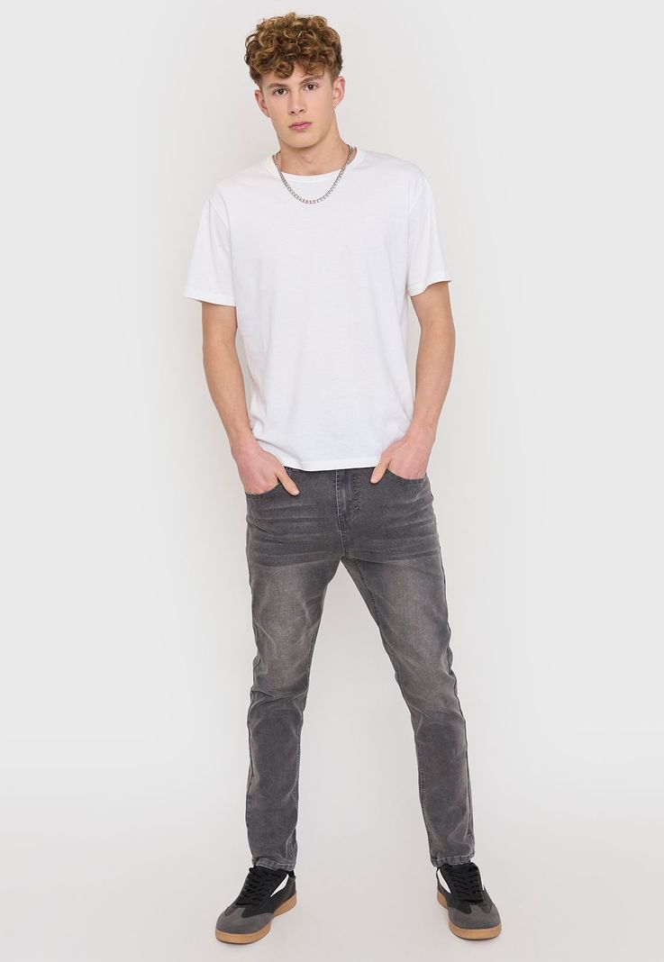 Jeans Hombre Skinny Fit Gris Spandex Corona-0