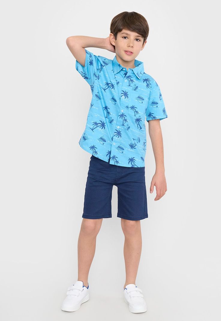 Camisa Niño Kids Fullprint Celeste Corona-3