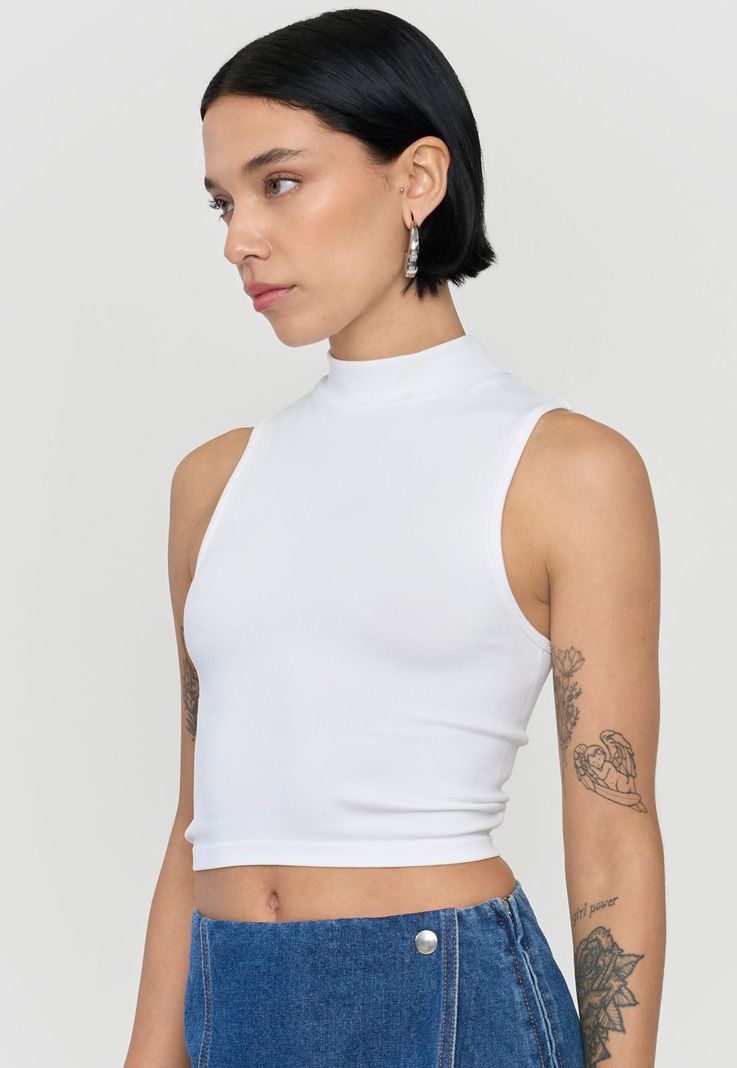 Polera Mujer Sin Mangas Color Blanco Corona-2