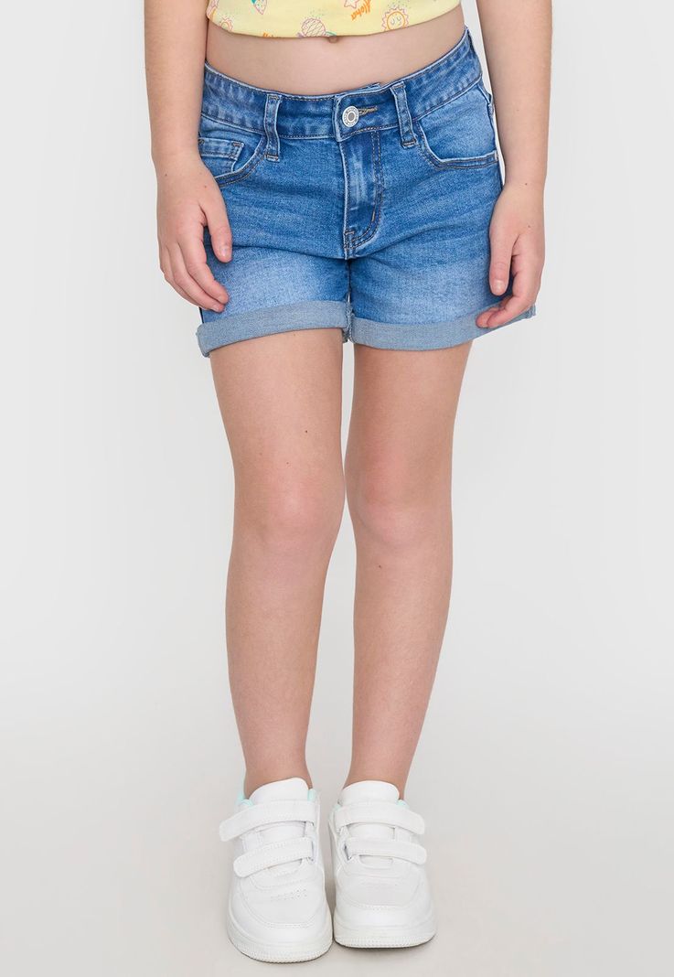 Short Niña Kids Denim Color Azul Medio Corona-1