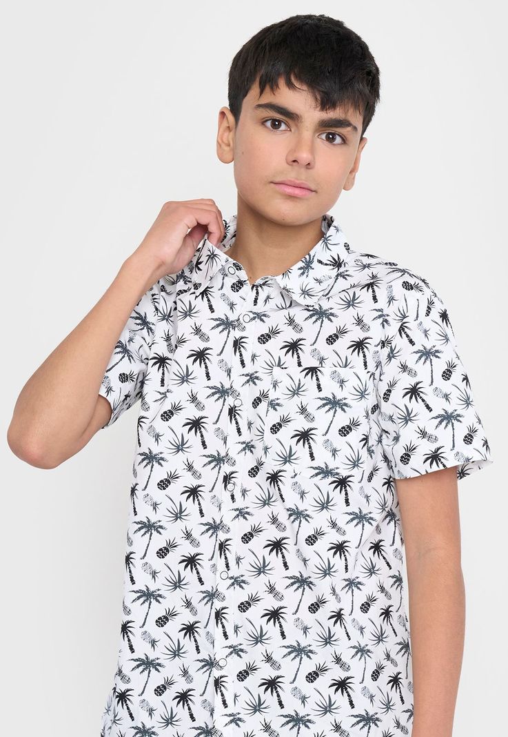 Camisa Niño Teen Fullprint Blanco Corona-2