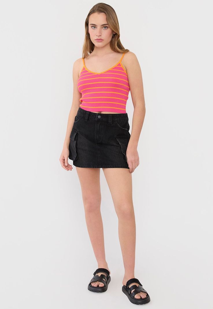 Peto Mujer Tejido Cuello V Fucsia Corona-3