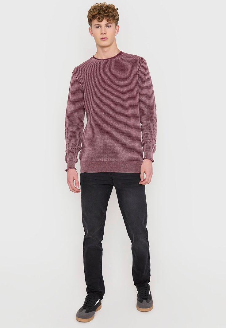 Sweater Hombre Lavado Burdeo Corona-3