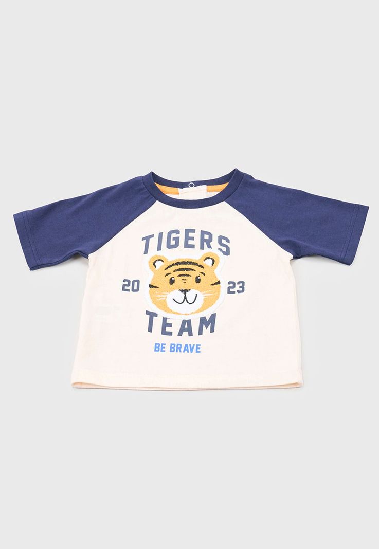 Polera Bebe Niño M/C Interactiva Ecru Corona-0
