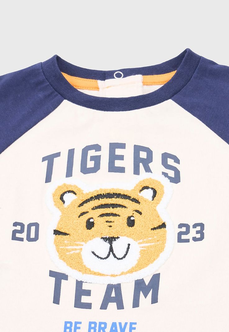 Polera Bebe Niño M/C Interactiva Ecru Corona-2