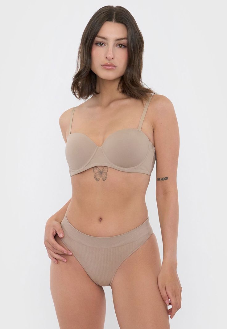 Sostén Mujer Strapless Copa C Beige Corona-3