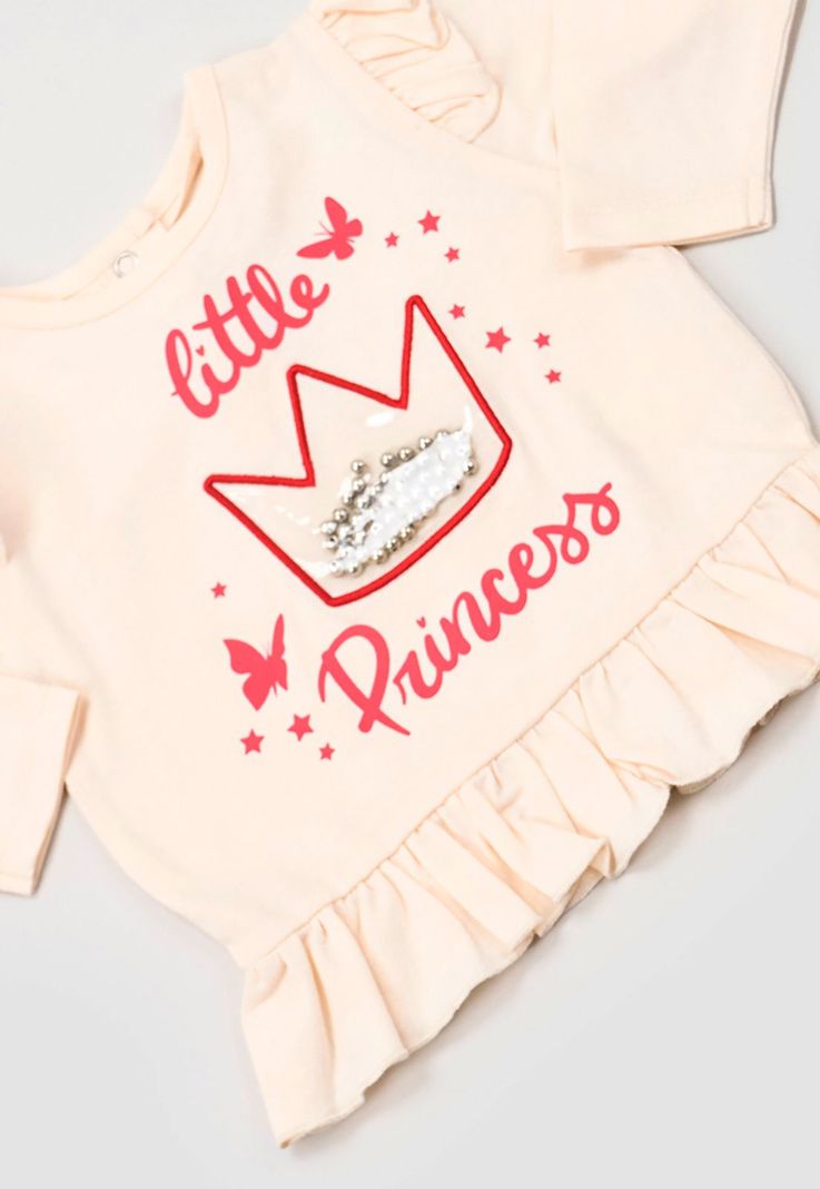 Polera Bebe Niña M/L Focal Vuelitos Ecru Corona-3