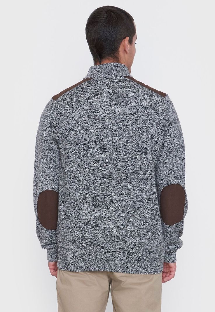 Tejido Hombre Full Zipper Suede Gris Corona-1