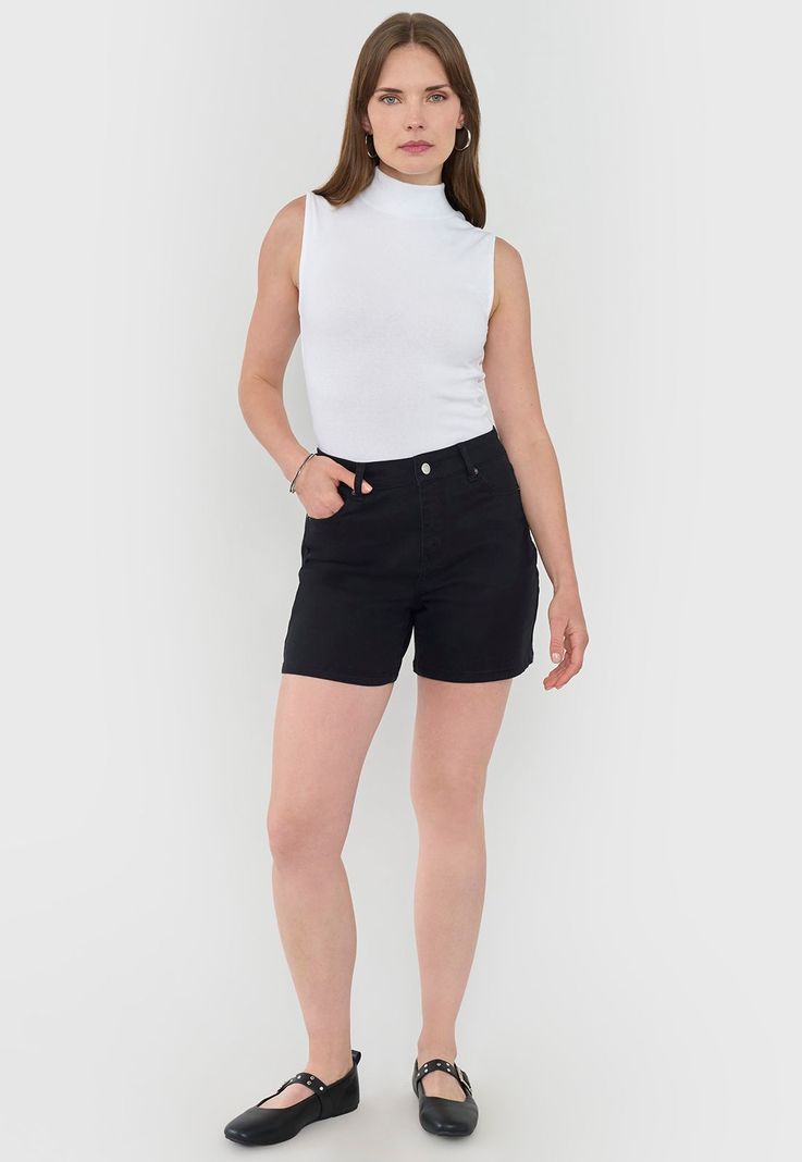 Short Mujer Mom Negro Corona-0