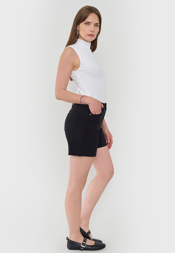 Short Mujer Mom Negro Corona-3