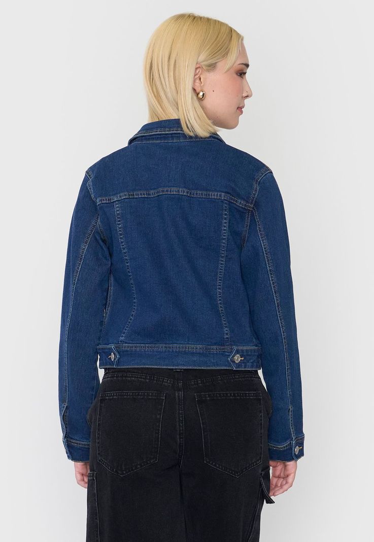 Chaqueta Mujer Trucker Elasticada Azul Oscuro Corona-1
