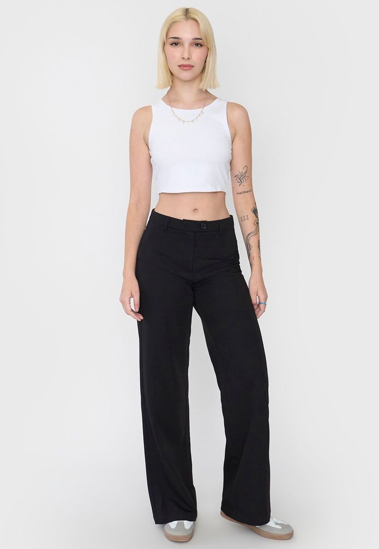Pantalón Mujer Sastrero Color Negro Corona-0