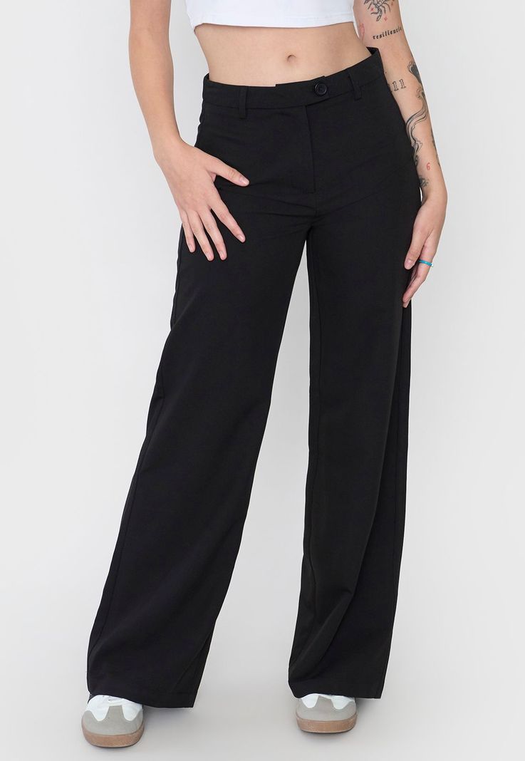 Pantalón Mujer Sastrero Color Negro Corona-1