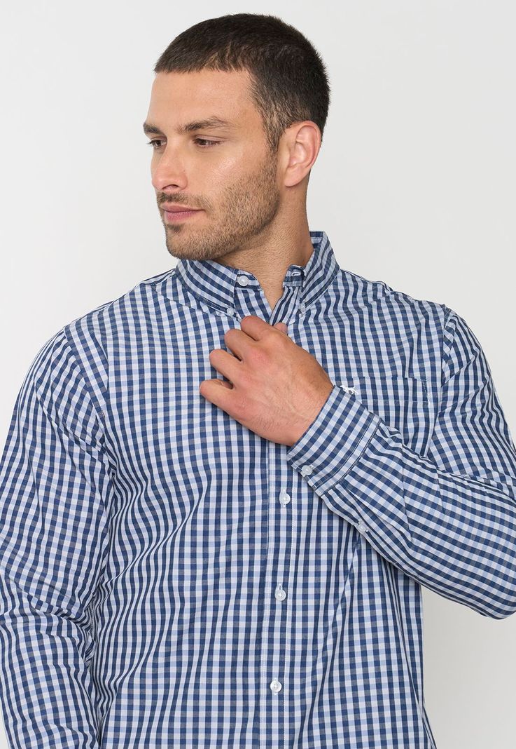 Camisa Hombre Escocesa Blanco Corona-2