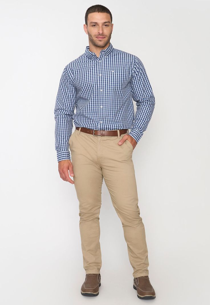 Camisa Hombre Escocesa Blanco Corona-3