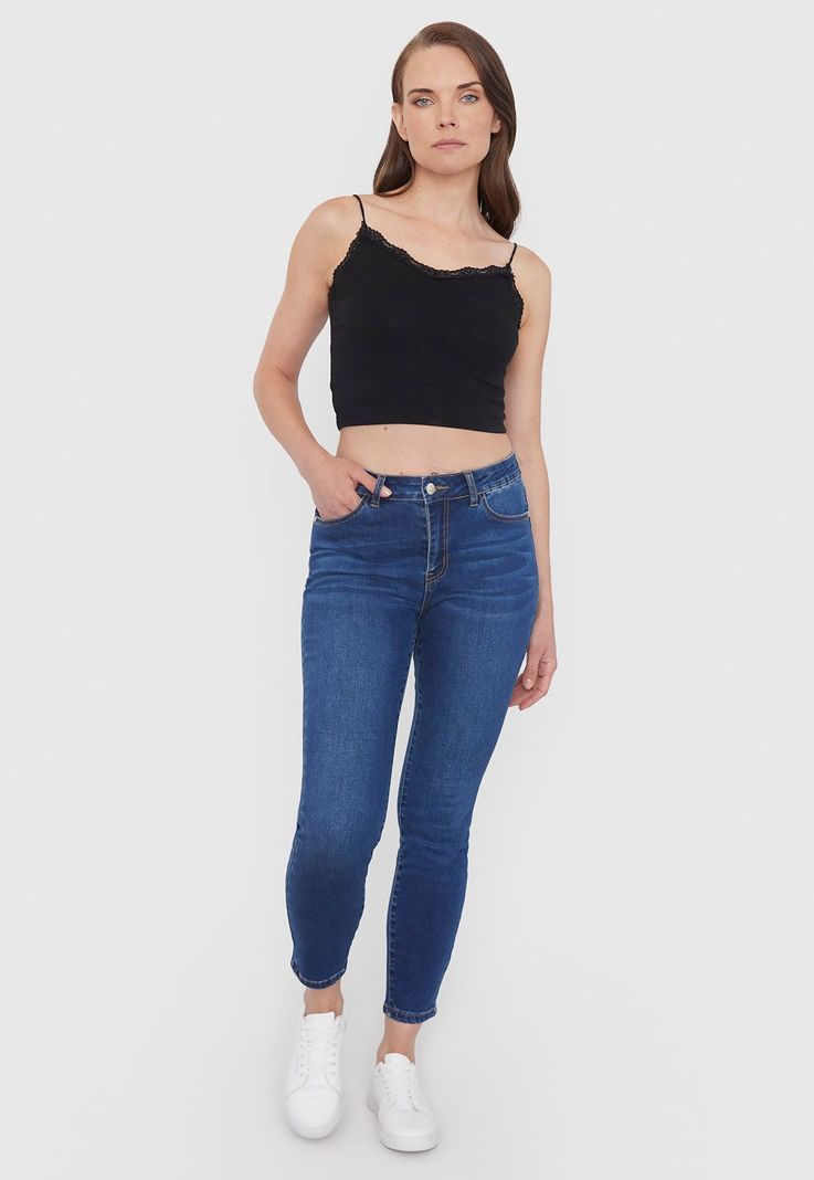 Jeans Mujer Skinny Azul Oscuro Corona-3