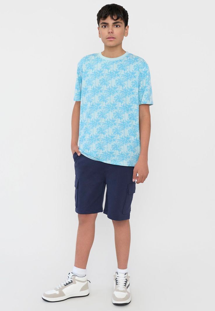 Short Niño Teen Punto Cargo Azul Corona-0