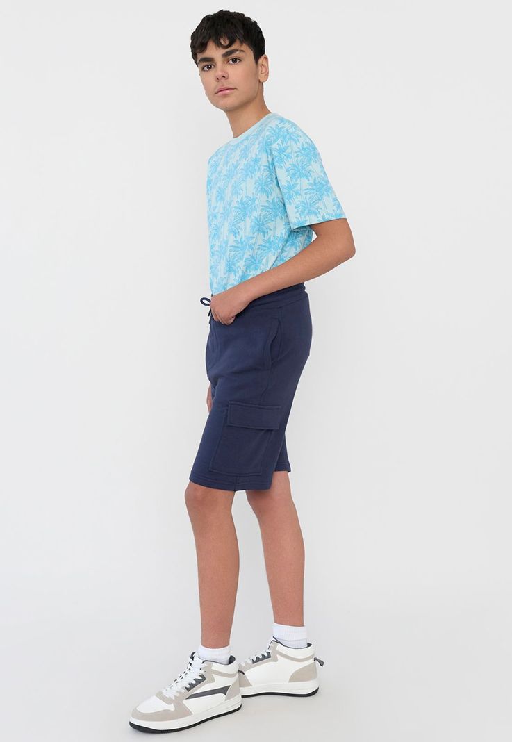 Short Niño Teen Punto Cargo Azul Corona-3
