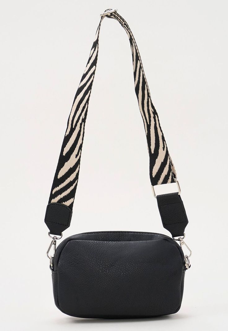 Bandolera Mujer Ecocuero Color Negro Corona-1