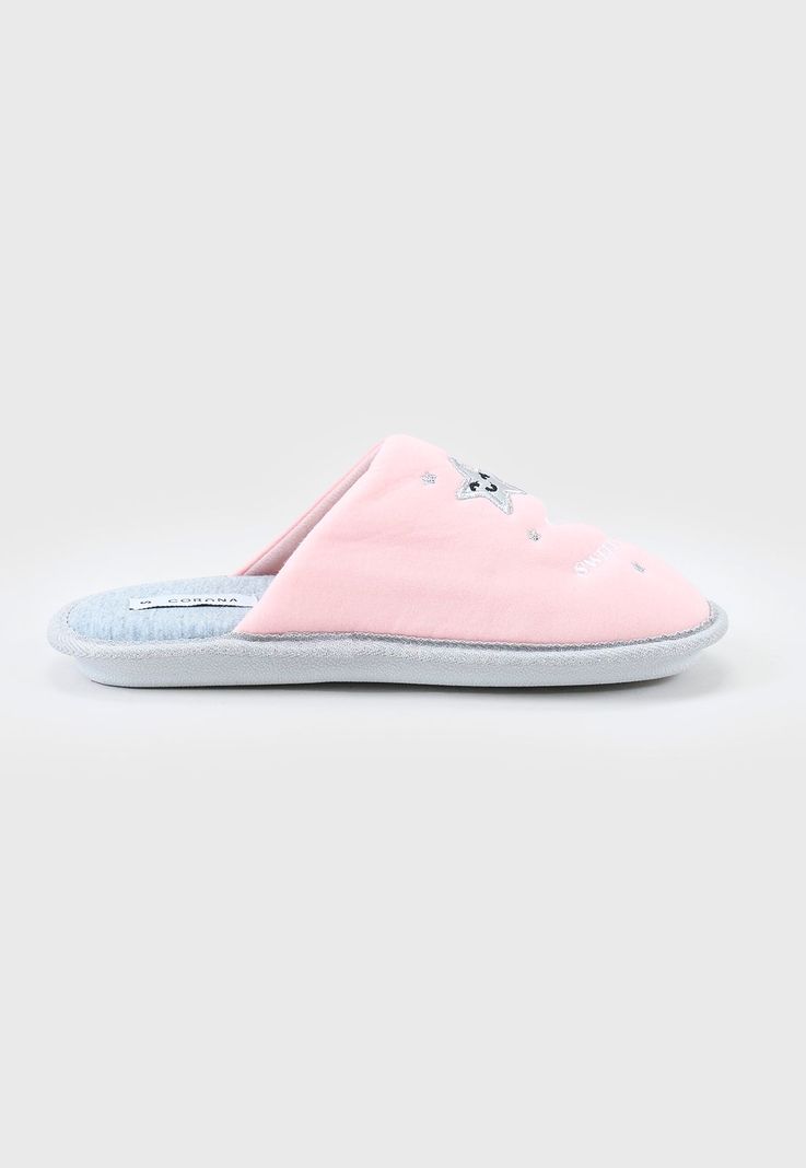 Pantufla Mujer Lurex Perla Lunas Corona-1