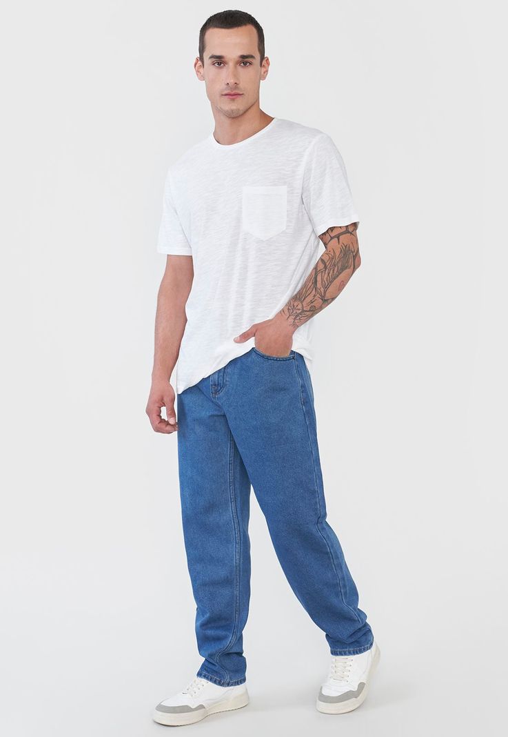 Jeans Hombre Straight Color Azul Medio Corona-0