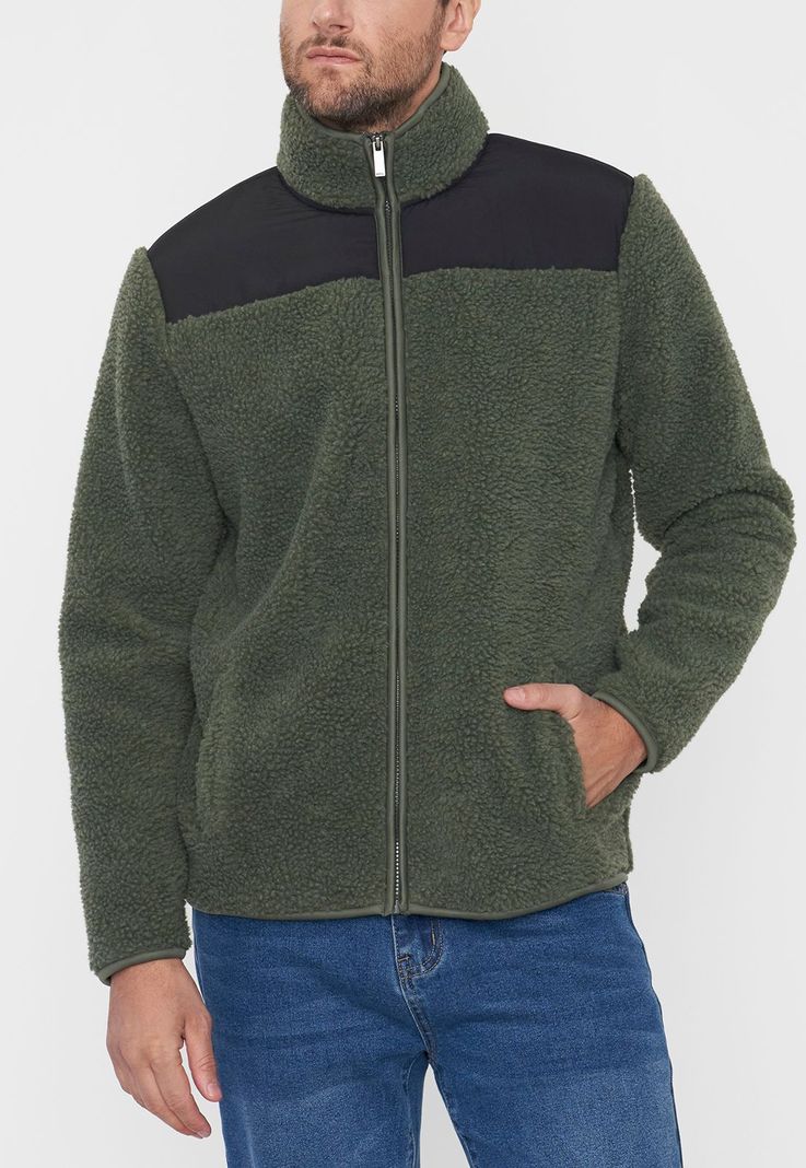 Chaqueta Hombre Sherpa Musgo Corona-2