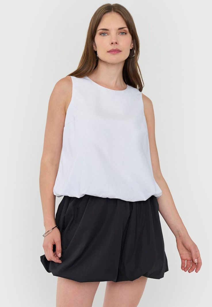 Blusa Mujer Volumen Blanco Corona-1