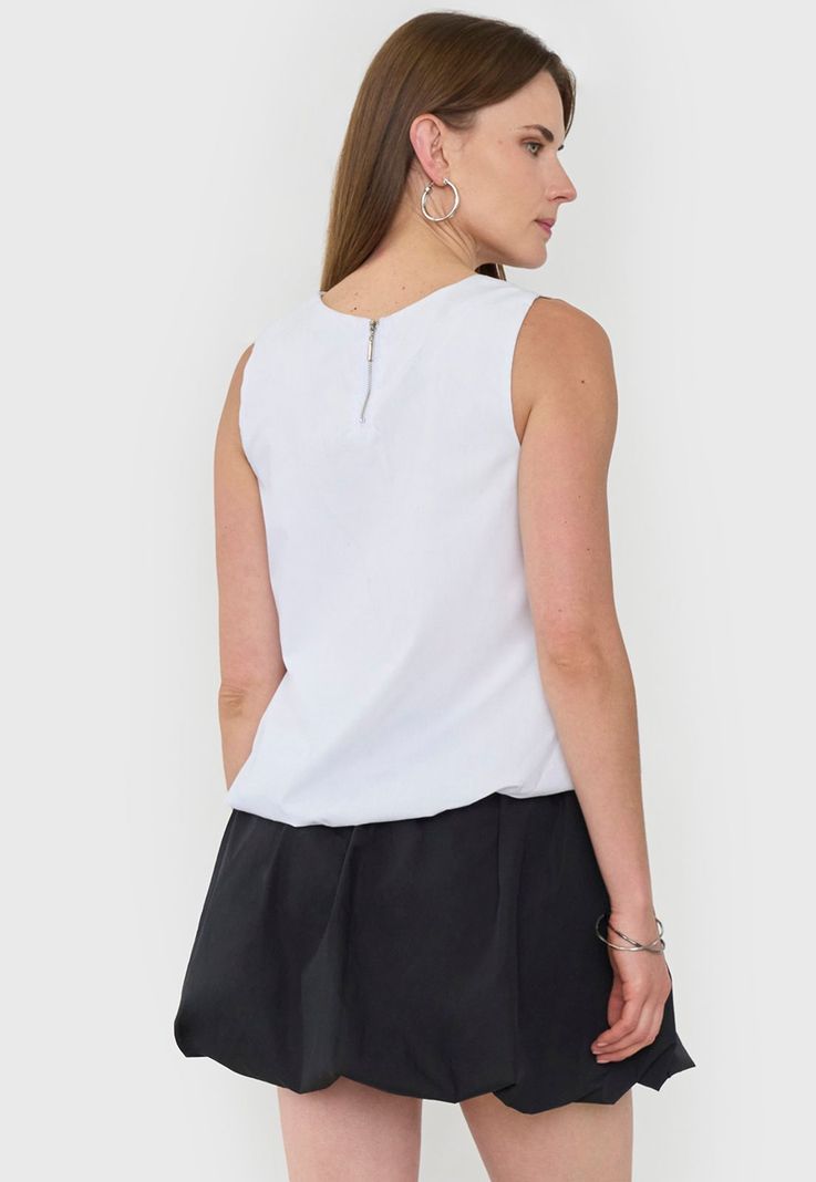 Blusa Mujer Volumen Blanco Corona-2