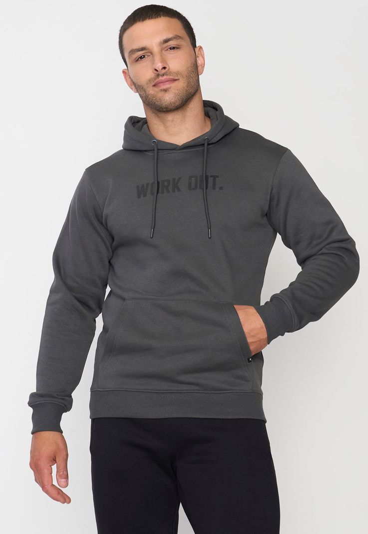Polerón Hombre Deportivo Canguro Charcoal Corona-0