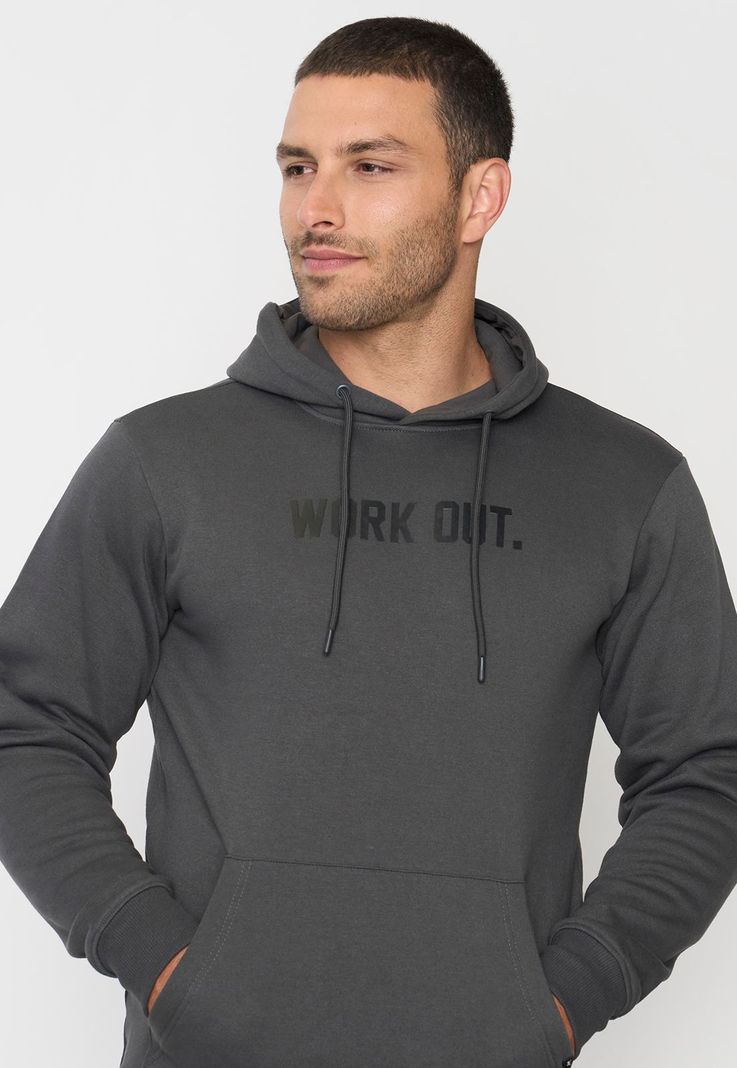 Polerón Hombre Deportivo Canguro Charcoal Corona-2