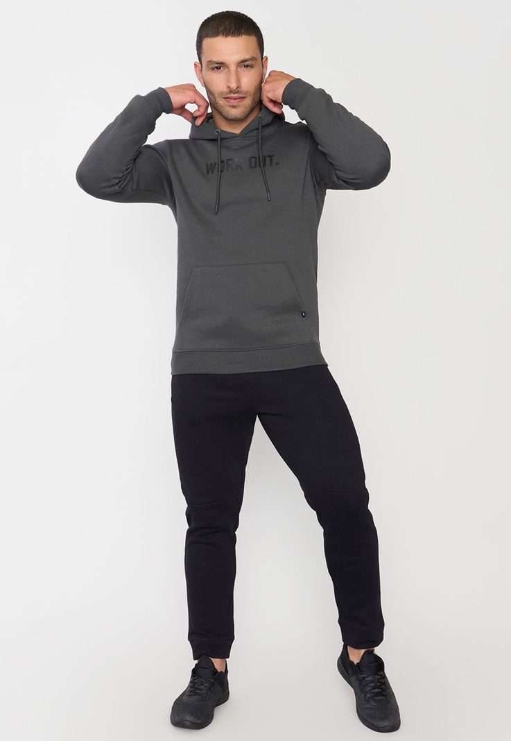 Polerón Hombre Deportivo Canguro Charcoal Corona-3
