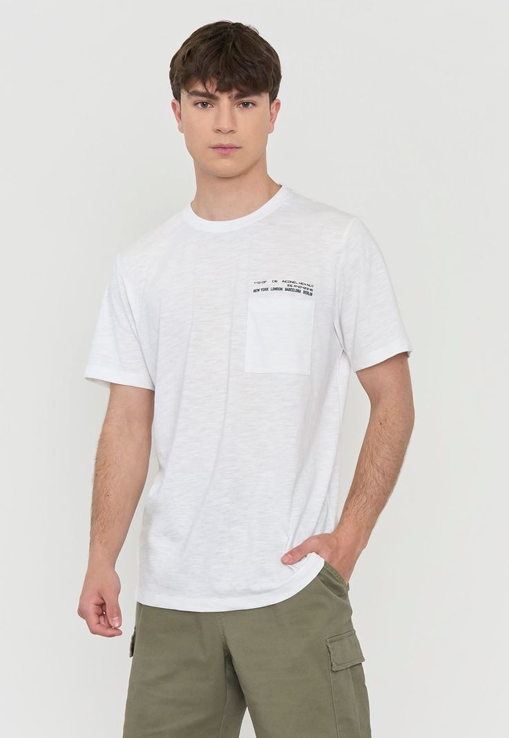 Polera Hombre Fun Bolsillo Blanco Corona-0