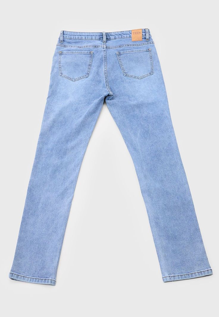 Jeans Niño Teens 5 Bolsillos Azul Claro Corona-1
