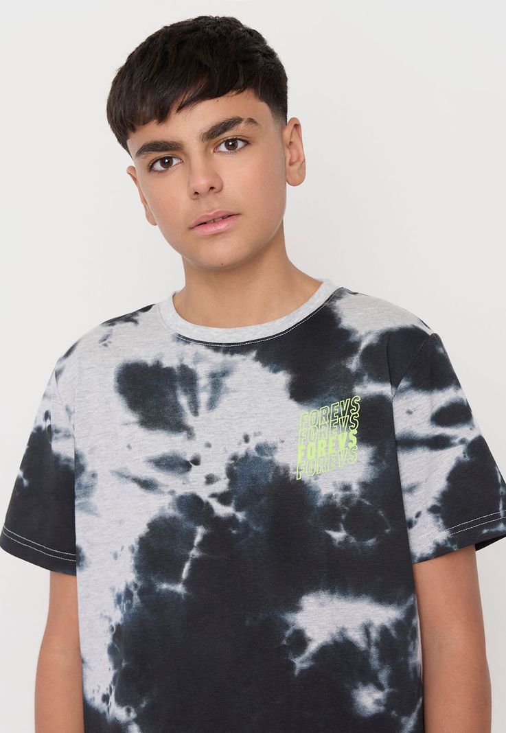 Polera Niño Mc Fullprint Negro Tie Dye Corona-2