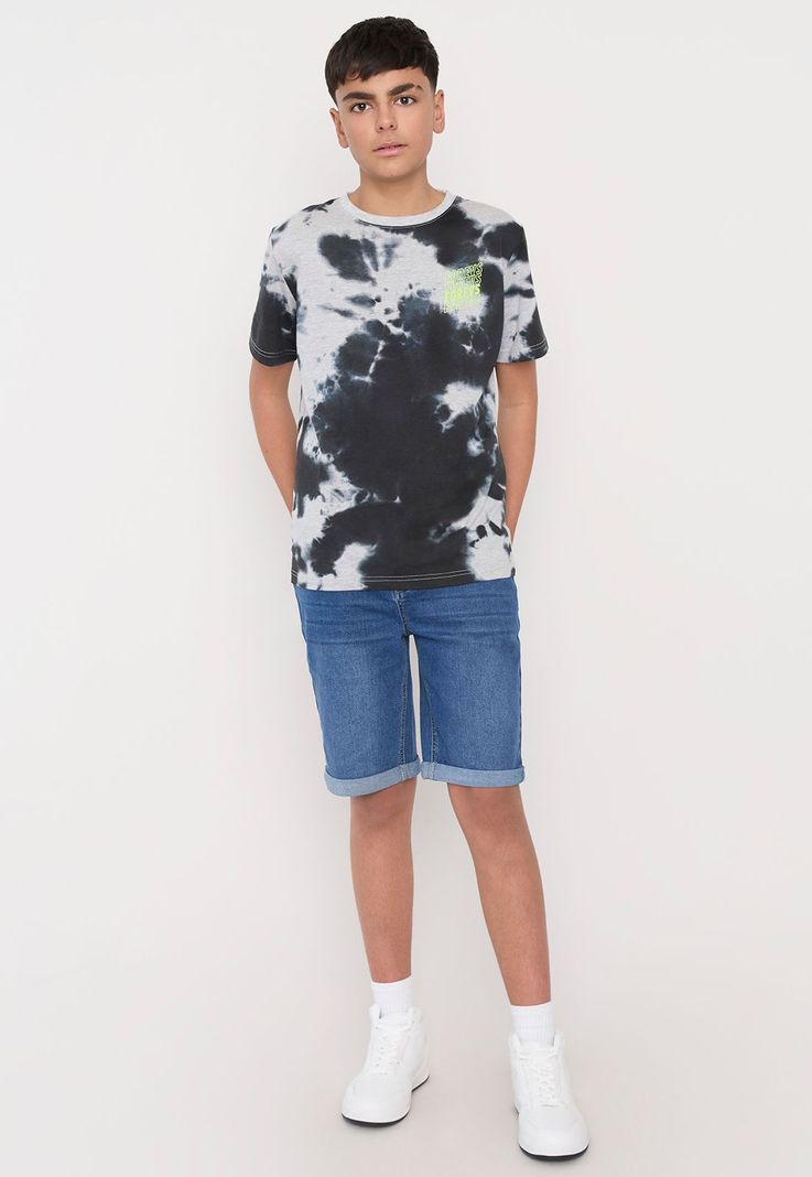 Polera Niño Mc Fullprint Negro Tie Dye Corona-3