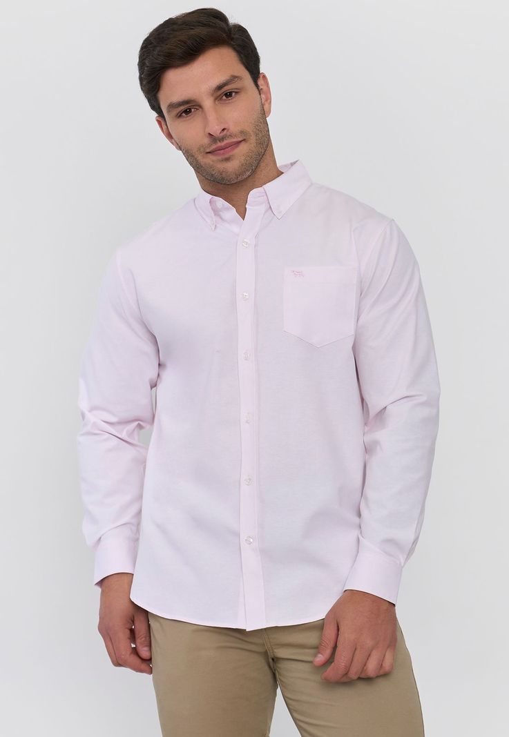 Camisa Hombre Oxford Color Rosado Corona-0
