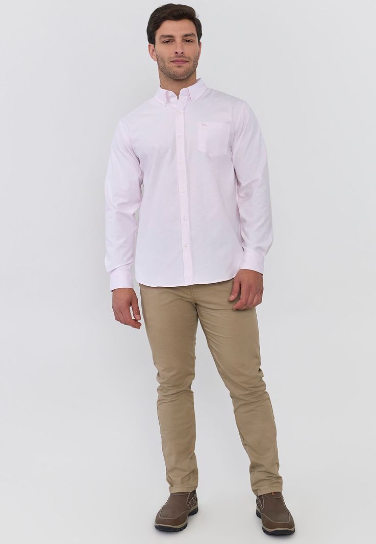 Camisa Hombre Oxford Color Rosado Corona-3