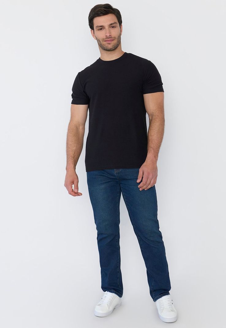 Polera Hombre Textura Negro Corona-3