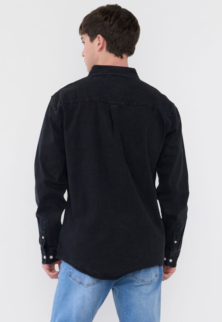 Sobrecamisa Hombre Bolsillo Negro Corona-1