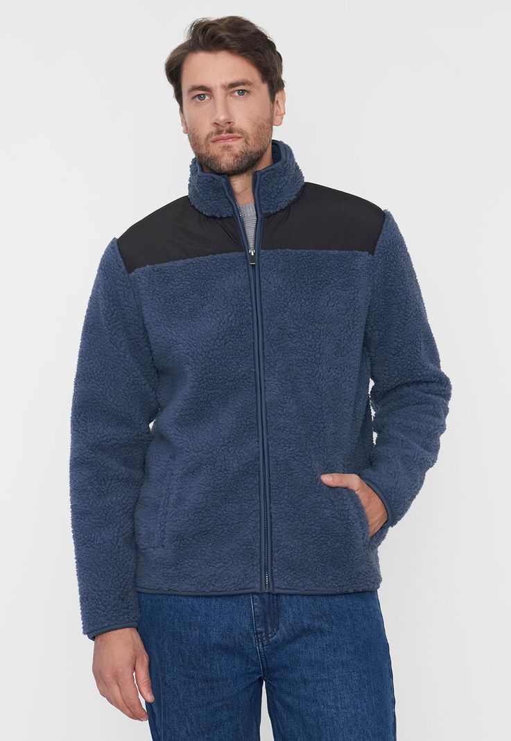Chaqueta Hombre Sherpa Azul Corona-0