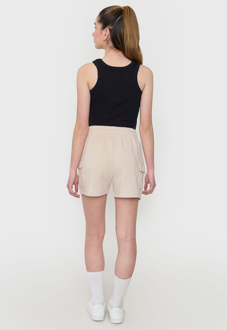 Short Niña Teen Punto Cargo Beige Corona-2