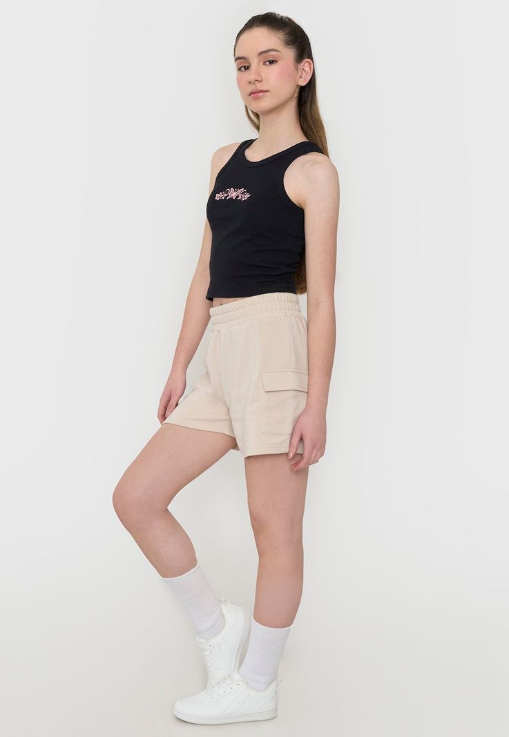 Short Niña Teen Punto Cargo Beige Corona-3