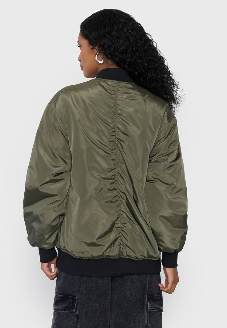 Chaqueta Mujer Bomber Básica Verde Corona-1