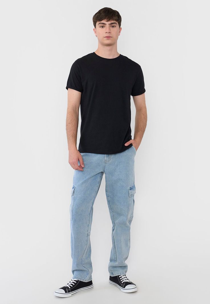 Jeans Hombre Cargo Azul Claro Corona-0